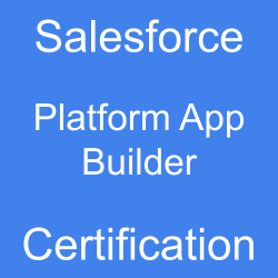 Image with text 'Salesforce Platform App Builder Certification' on a blue background.