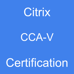 Image with text 'Citrix CCA-V Certification' on a blue background.