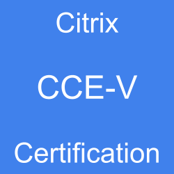 Image with text 'Citrix CCE-V Certification' on a blue background.