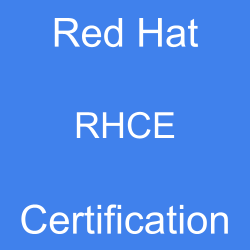 Image with text 'Red Hat RHCE Certification' on a blue background.