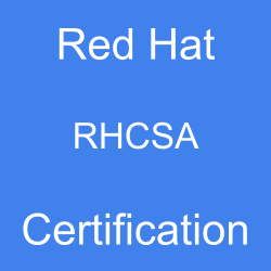 Image with text 'Red Hat RHCSA Certification' on a blue background.