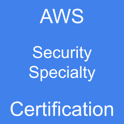 Image with text 'AWS Security Specialty Certification' on a blue background.