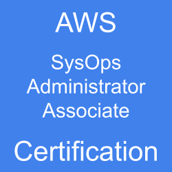 Image with text 'AWS SysOps Administrator Associate Certification' on a blue background.